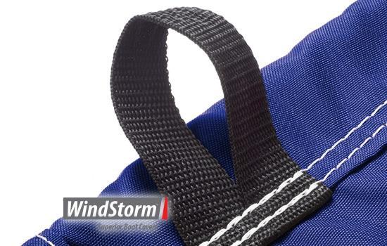 Sewn-in marine grade straps for a secure tie-down