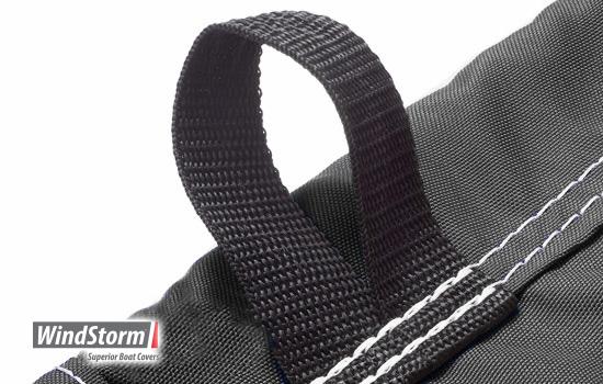 Sewn in marine grade straps for a secure tie down