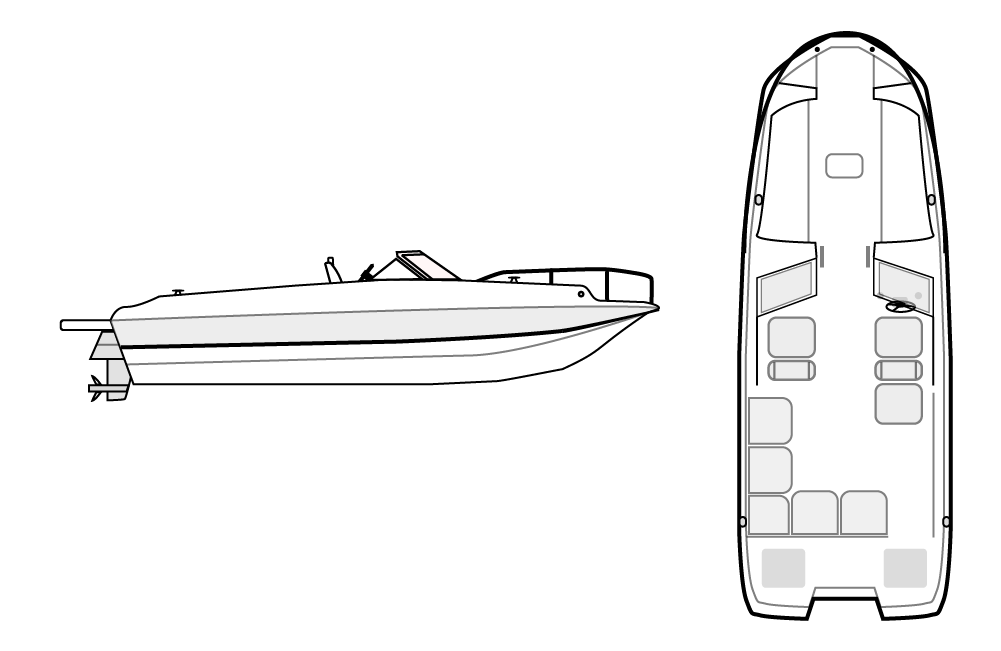 WAKE BOAT With Wide Bow / Front 