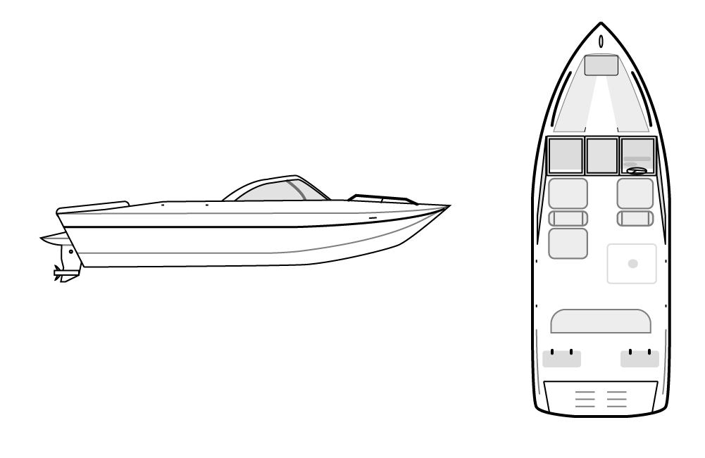 V HULL RUNABOUT - Low or No Bow Rails 