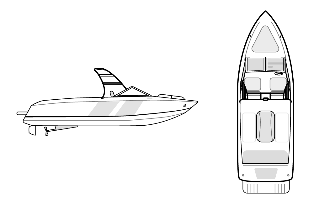 TOURNAMENT SKI BOAT with Traditional 4 Point Mount Wake & Ski Tower