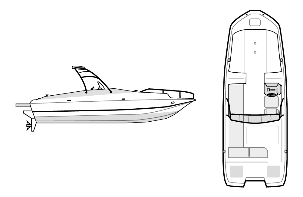 DECK BOAT with Traditional 4 Point Mount Wake & Ski Tower