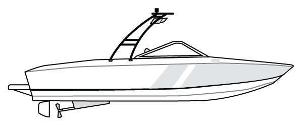 TOURNAMENT SKI BOAT with Modern Arch Wake & Ski Tower 