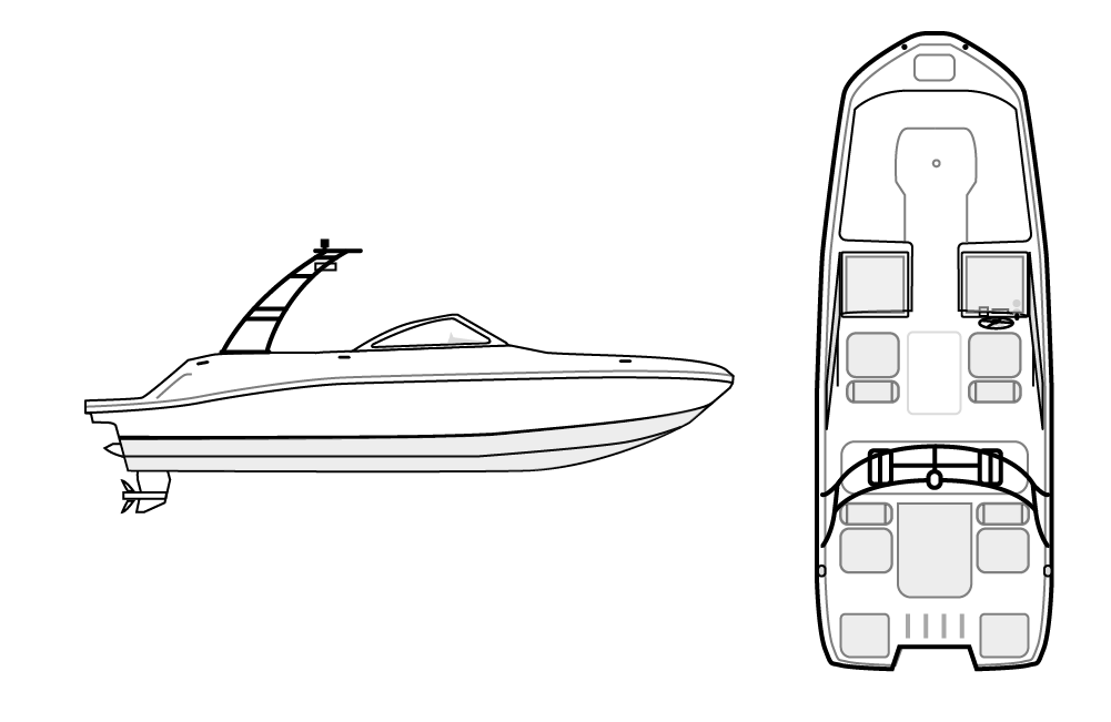 WAKE BOAT with Modern Arch Wake & Ski Tower 