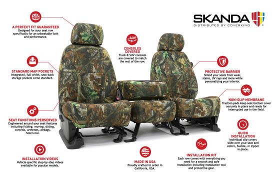 realtree custom seat covers features