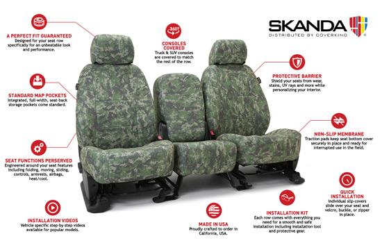 digital camo custom seat covers features