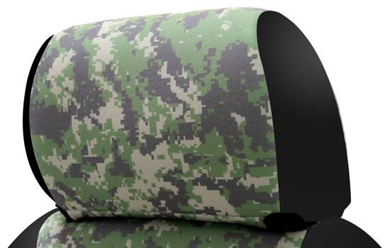 digital camo custom seat covers headrest