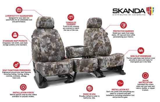 kryptek custom seat covers features