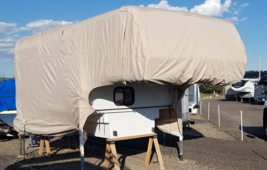 HFKJway Rv Roof Only Covers - 210D Oxford Cloth, Easy To Clean, Pop Up Camper Covers - Grey, 10m3m