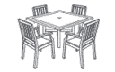 Square Table Set Cover 