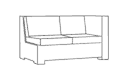 Left Arm Sectional Loveseat Cover 